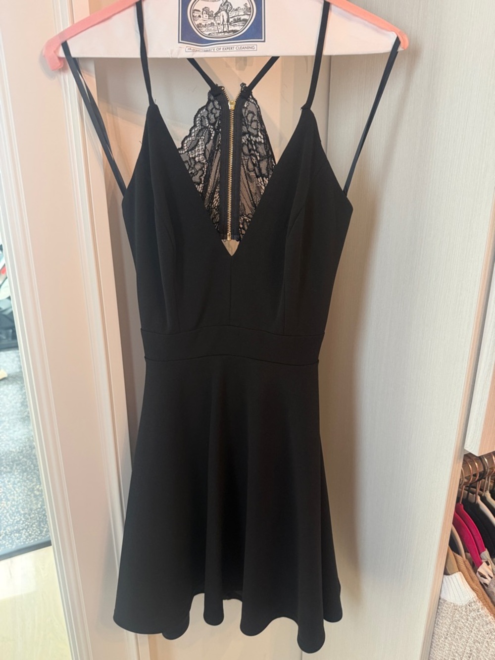Trac Black Lace-Back Mini Dress